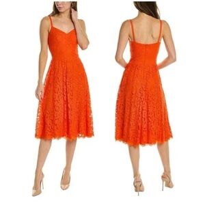 NWT Sho by Tadashi Shoji Braxton Lace Fit & Flare Cocktail Dress in Tango